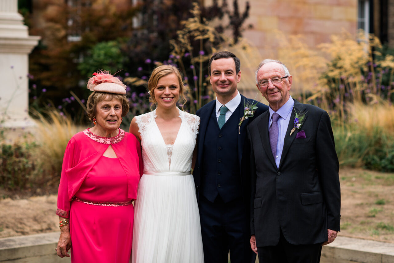 Family portrait in the courtyard at Downing.