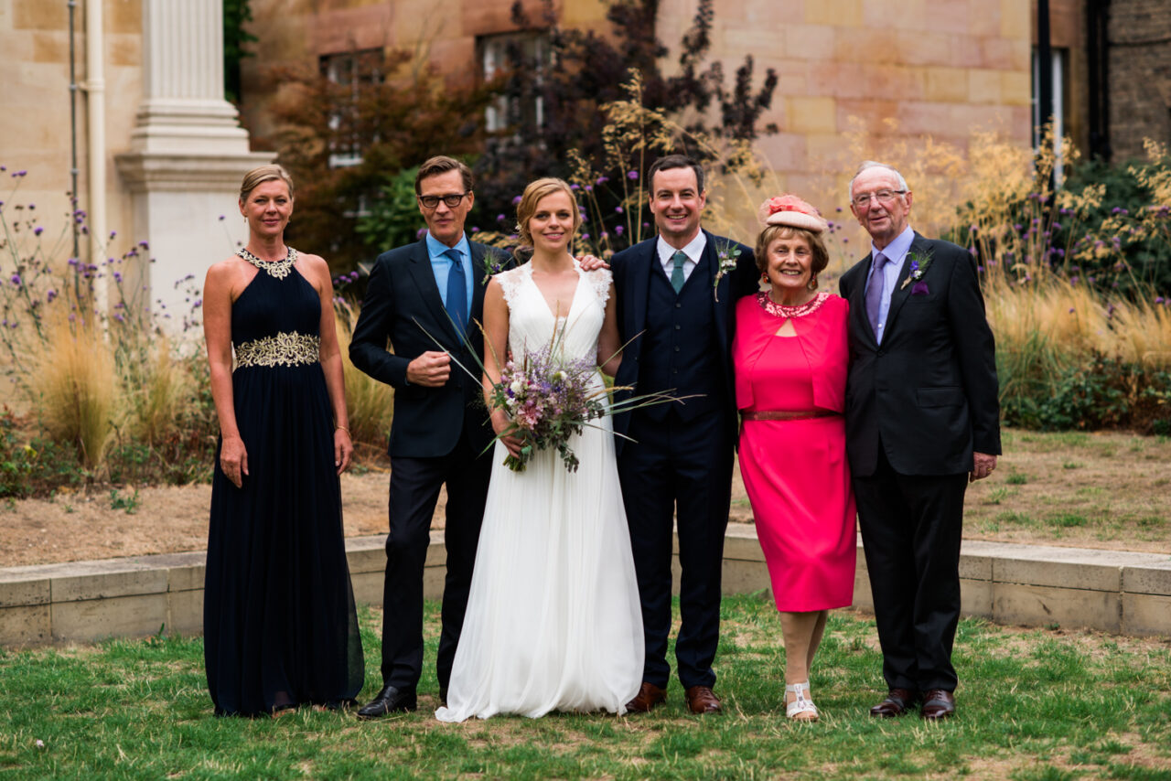 Family portrait in the courtyard at Downing.