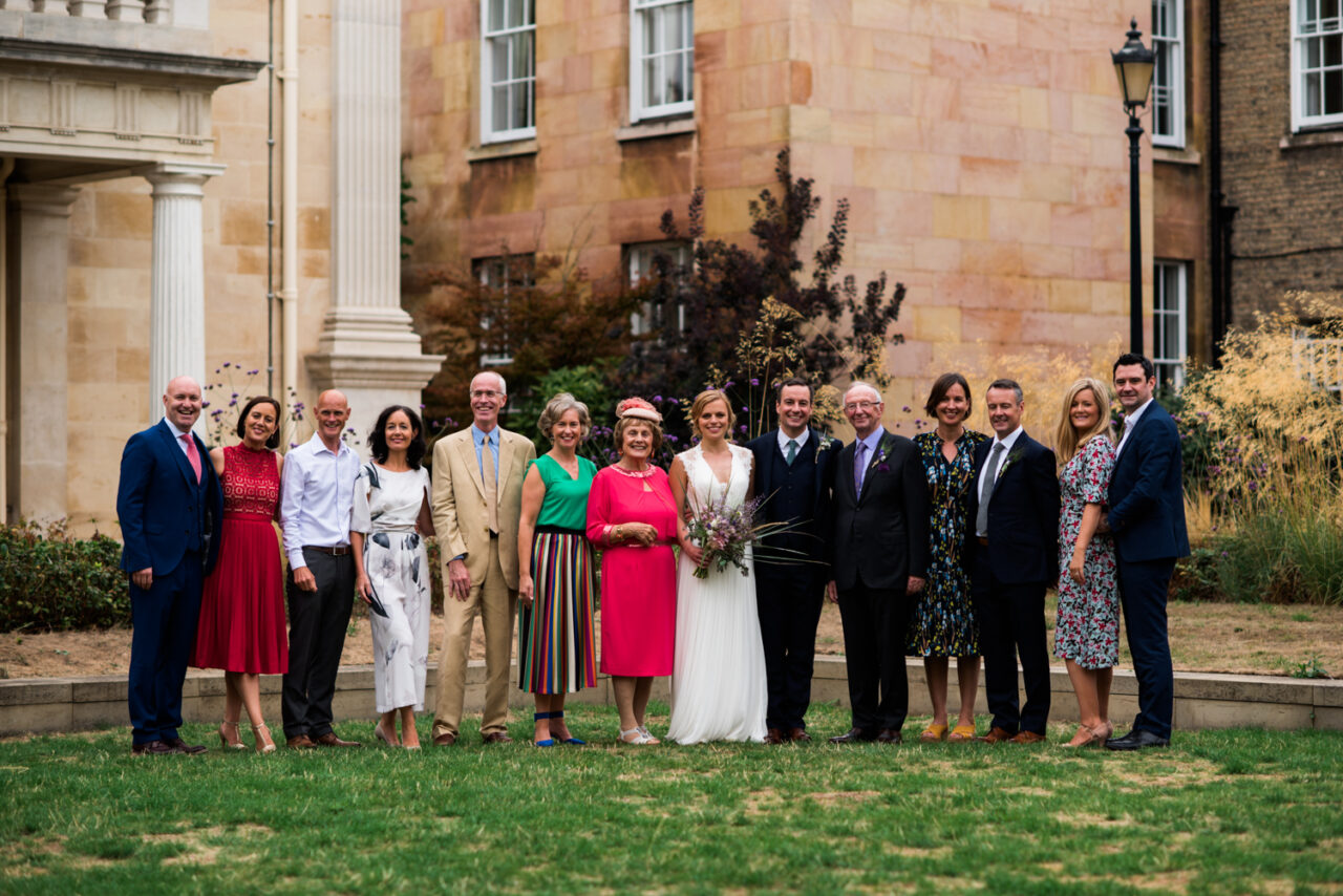 Family portrait in the courtyard at Downing.