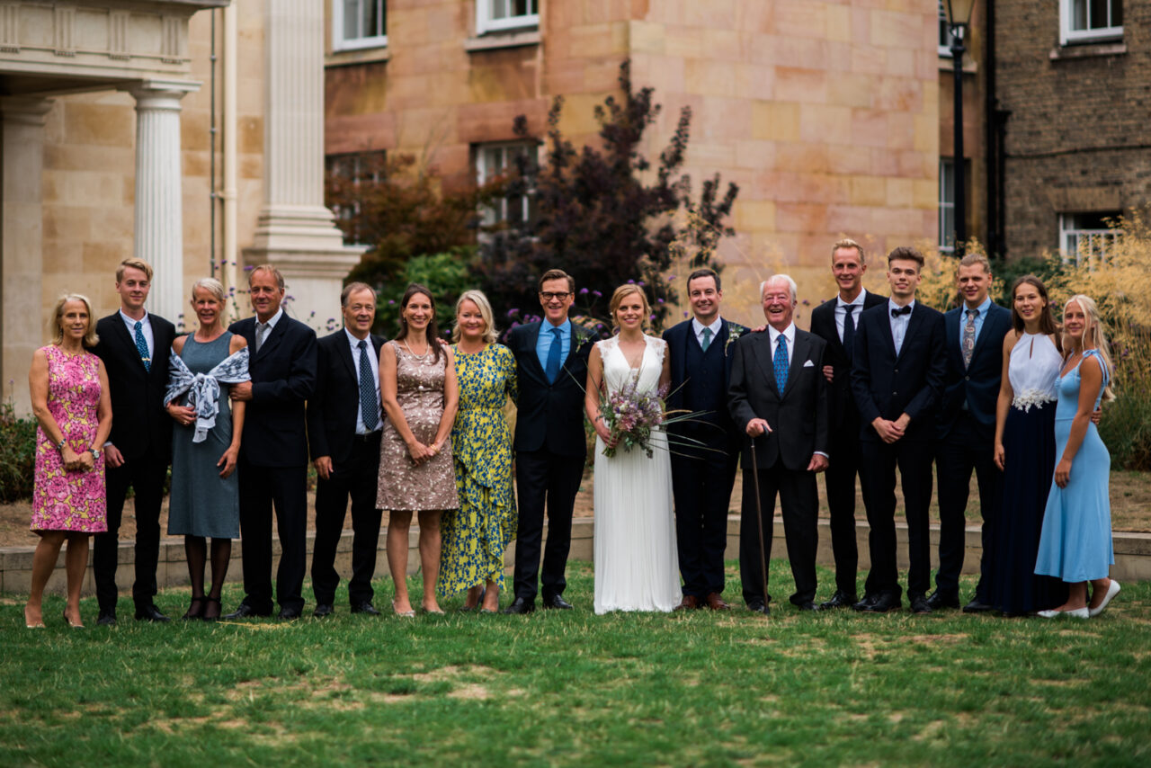 Family portrait in the courtyard at Downing.