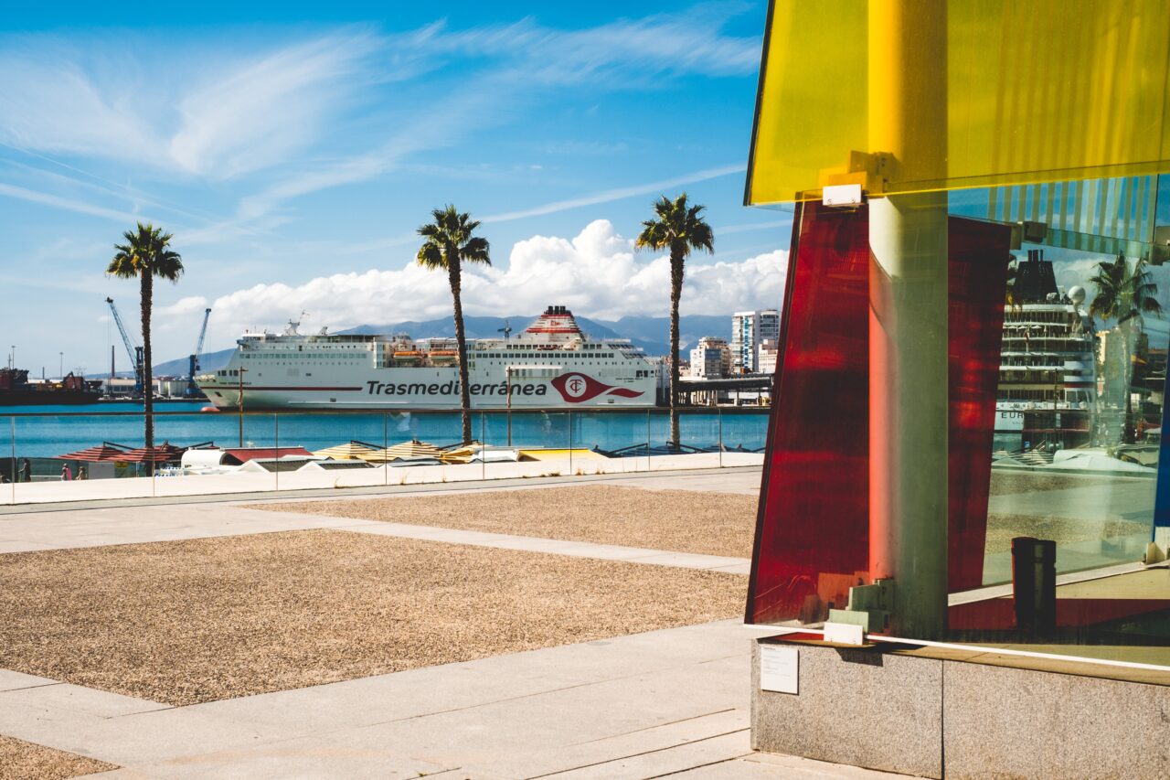 Weddings in Malaga, Spain. A beautiful view by the port and Pompidou Centre.