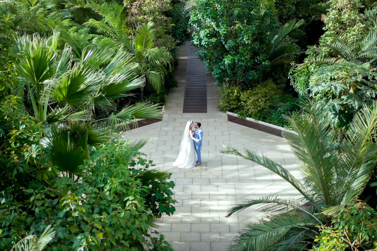 Kew Gardens Wedding Photos - Bride and groom dance in the Temperate House