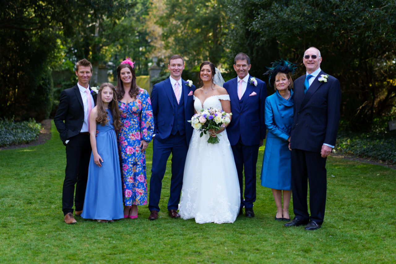 A family wedding photo at Hockwold Hall.