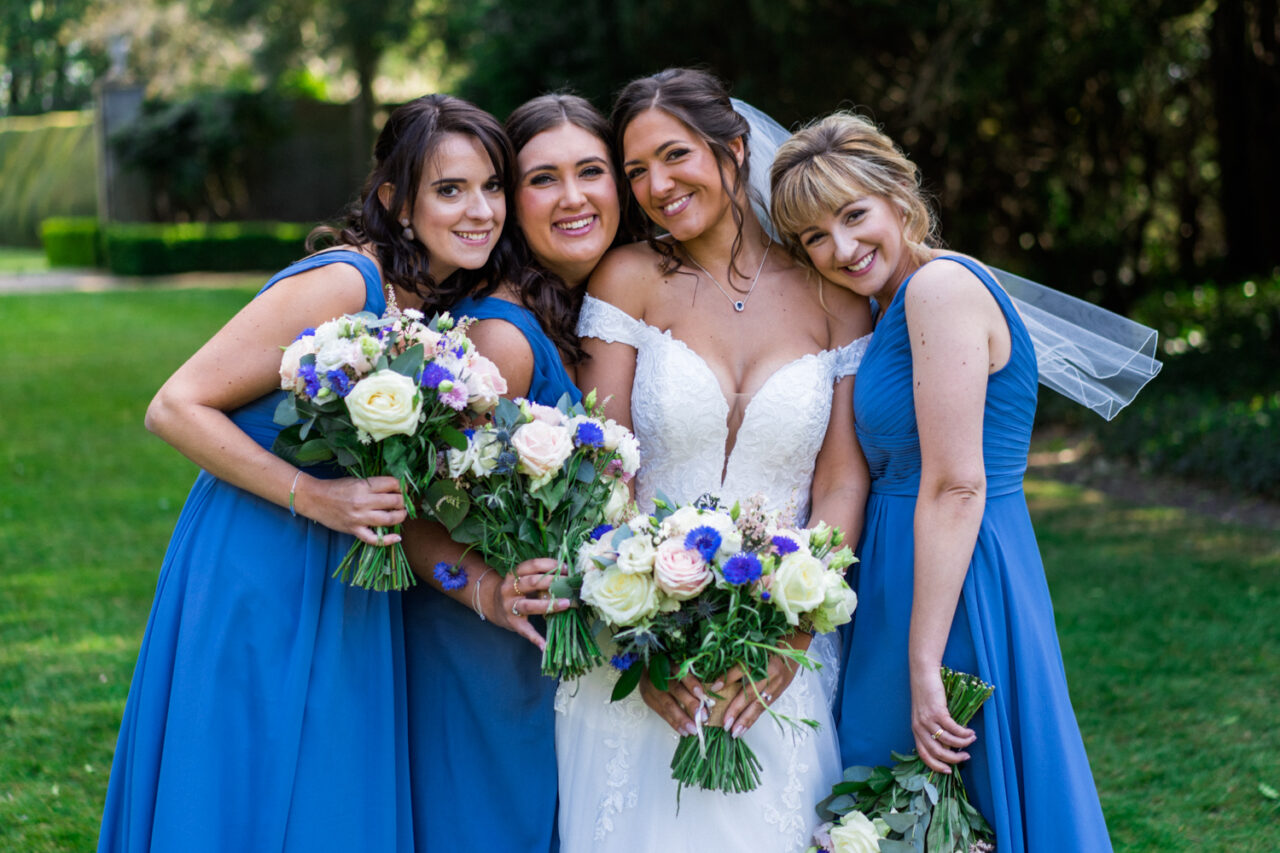 A photo of the bride and her bridesmaids.