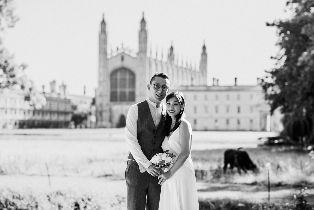 Black and white wedding photograph