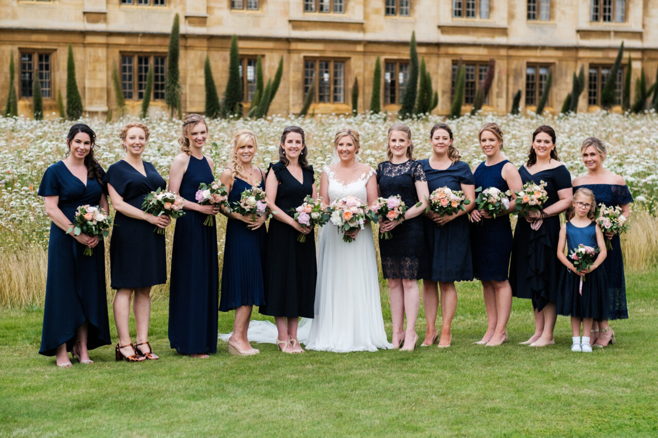 A bride and bridesmaids at King's College.