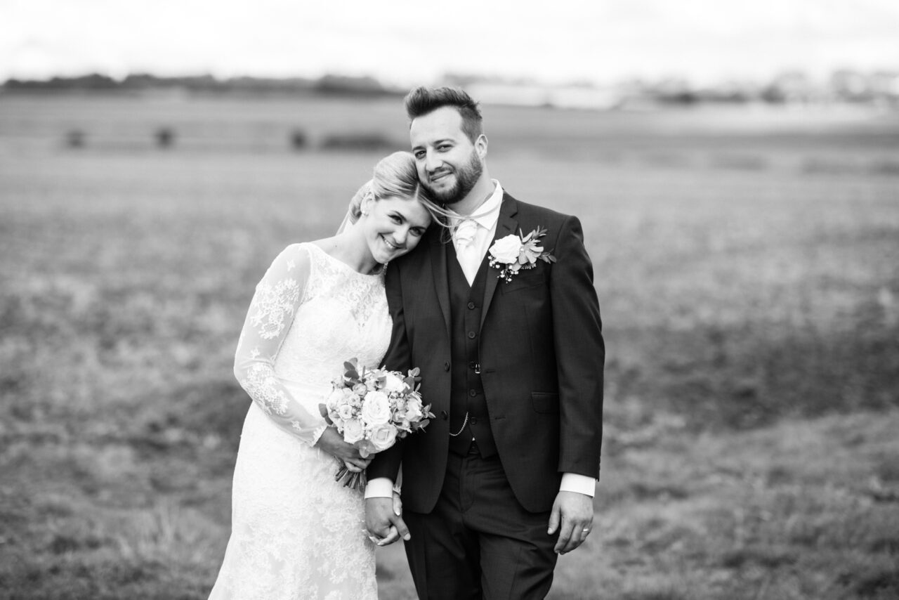 A couple posing at Burleigh Hill Farm in St Ives, Cambs.