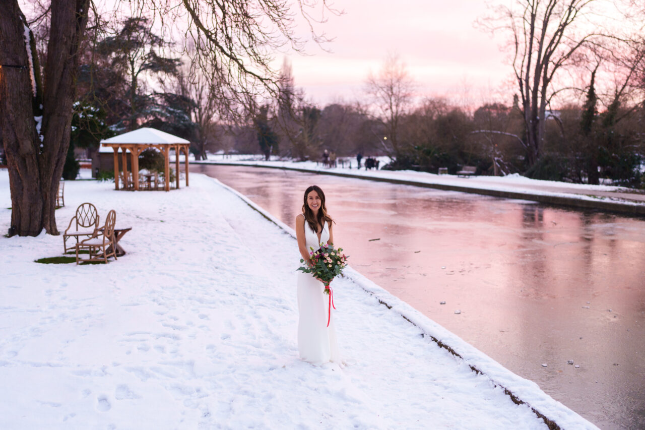 Bride in the snow