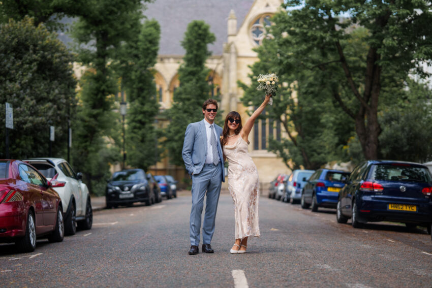 Couple photoshoot in London street. 
