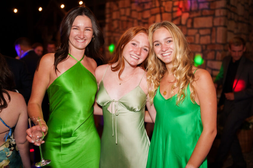 Bridesmaids posing together during the reception celebration in South Lake Tahoe.