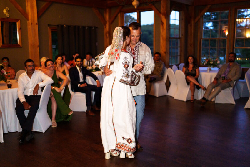 Bride dancing with her father during the evening reception at Trillium Resort & Spa in Muskoka.